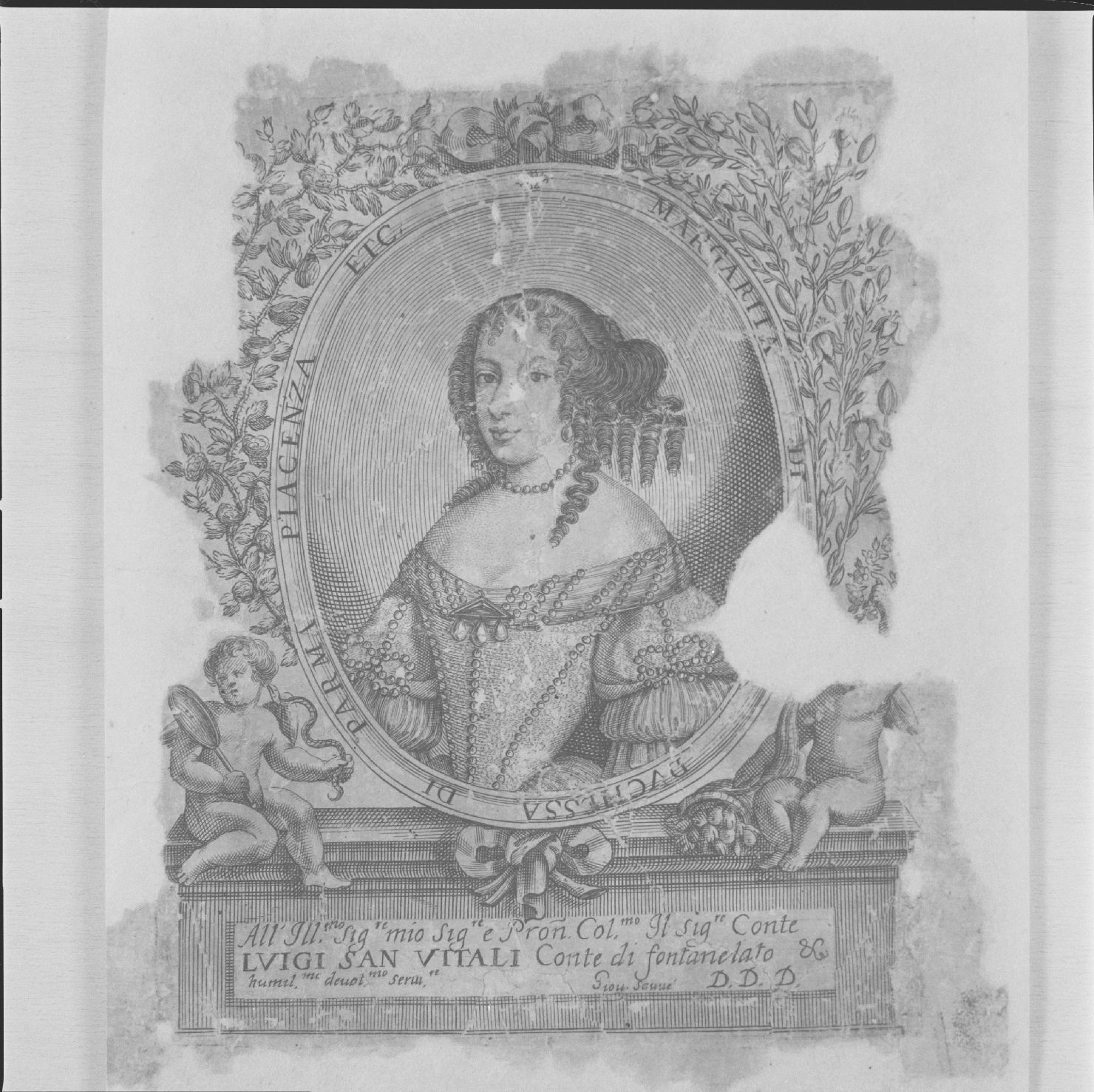 ritratto di Margherita duchessa di Parma e Piacenza (stampa) di Sauvè Jean - ambito francese, ambito francese (sec. XVII)