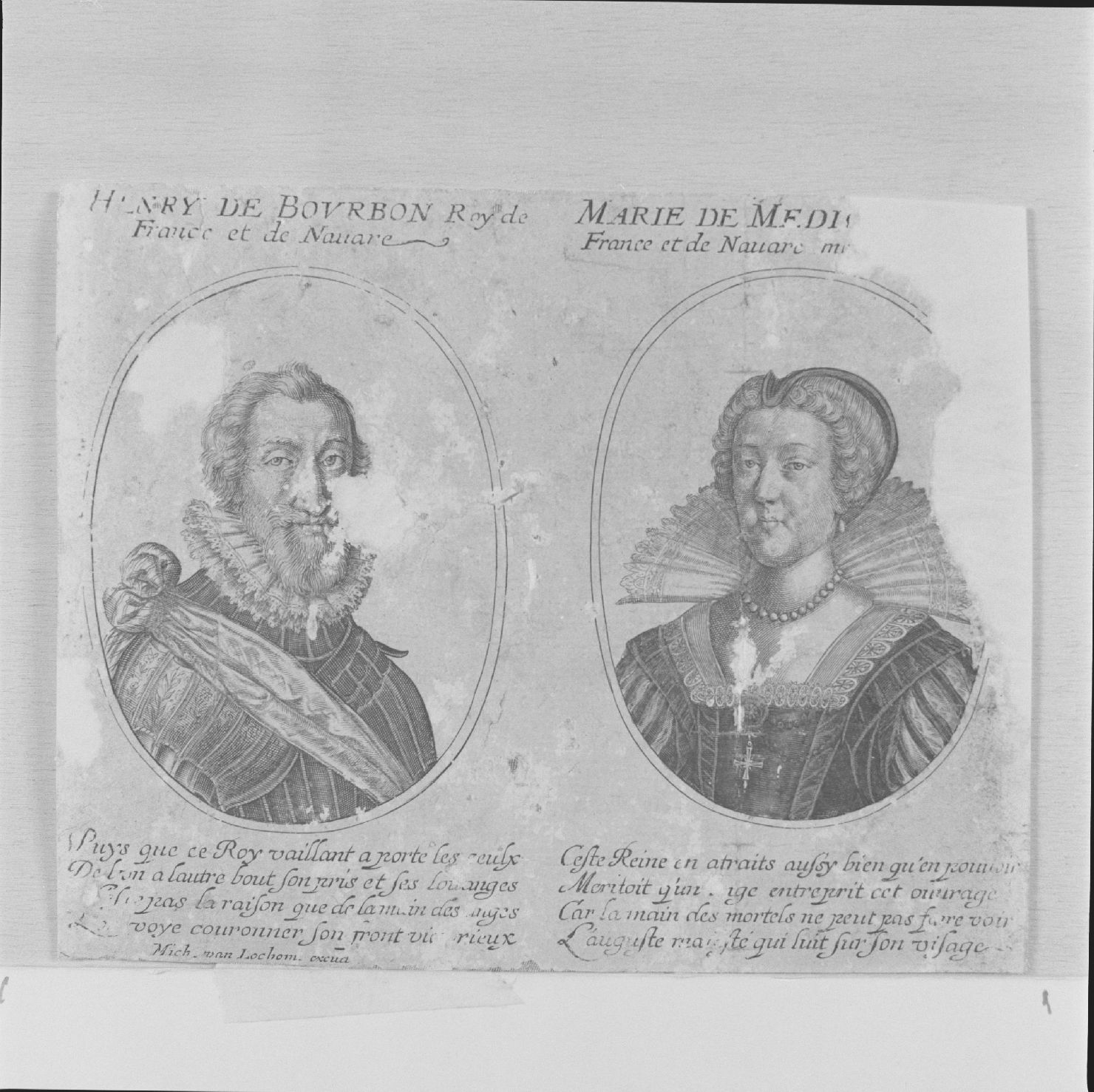 ritratto di Enrico di Borbone e di Maria de Medici (stampa) - ambito francese, ambito francese, ambito francese (secc. XVI/ XVII)