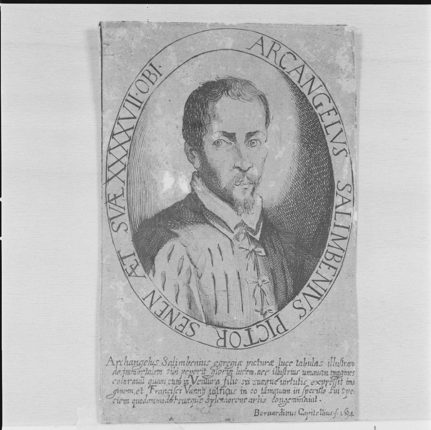 ritratto del pittore Arcangelo Salimbeni (stampa, serie) di Capitelli Bernardino (sec. XVII)