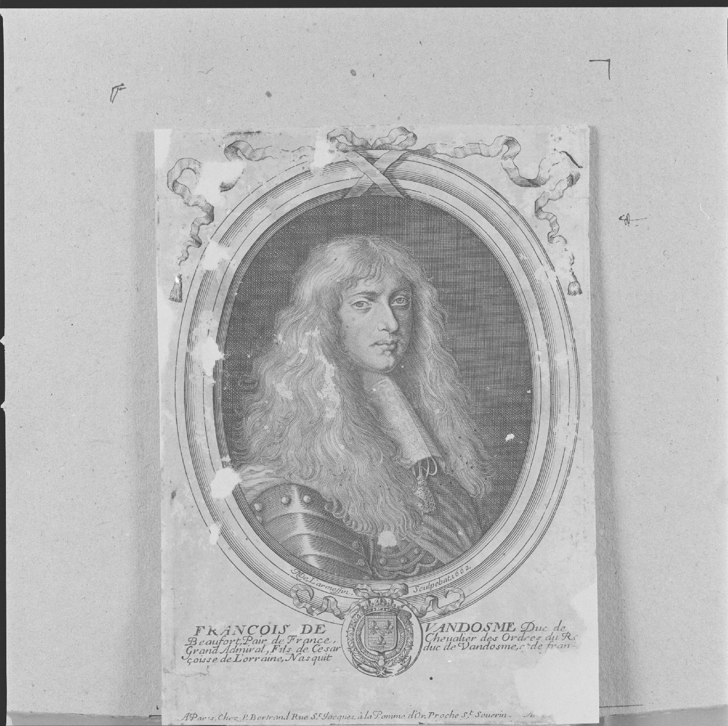 ritratto di Francois de Vandosme (stampa) di Larmessin Nicolas de II - ambito francese (sec. XVII)