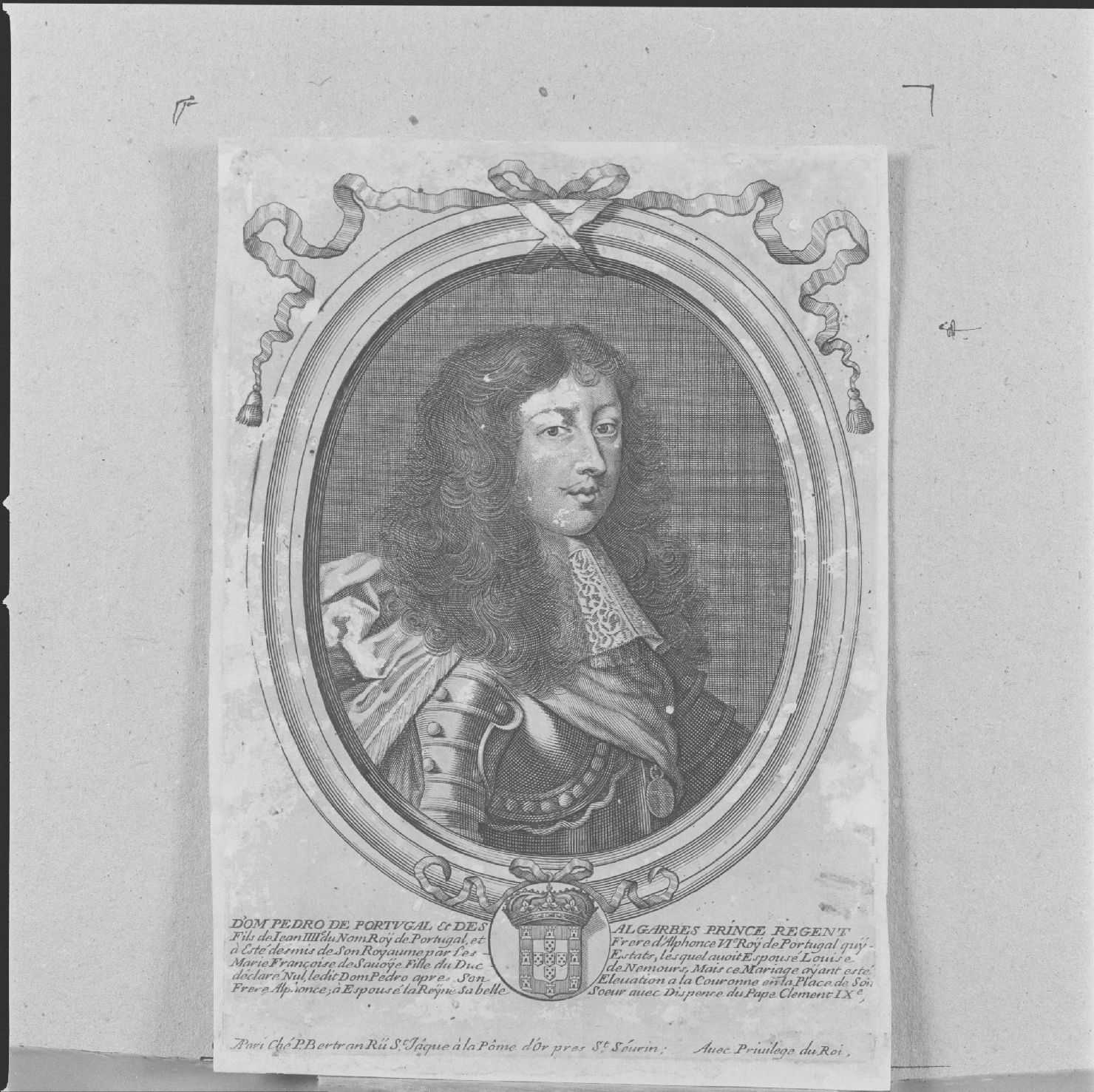 ritratto di Don Pedro principe reggente del Portogallo (stampa) di Larmessin Nicolas de II - ambito francese (sec. XVII)