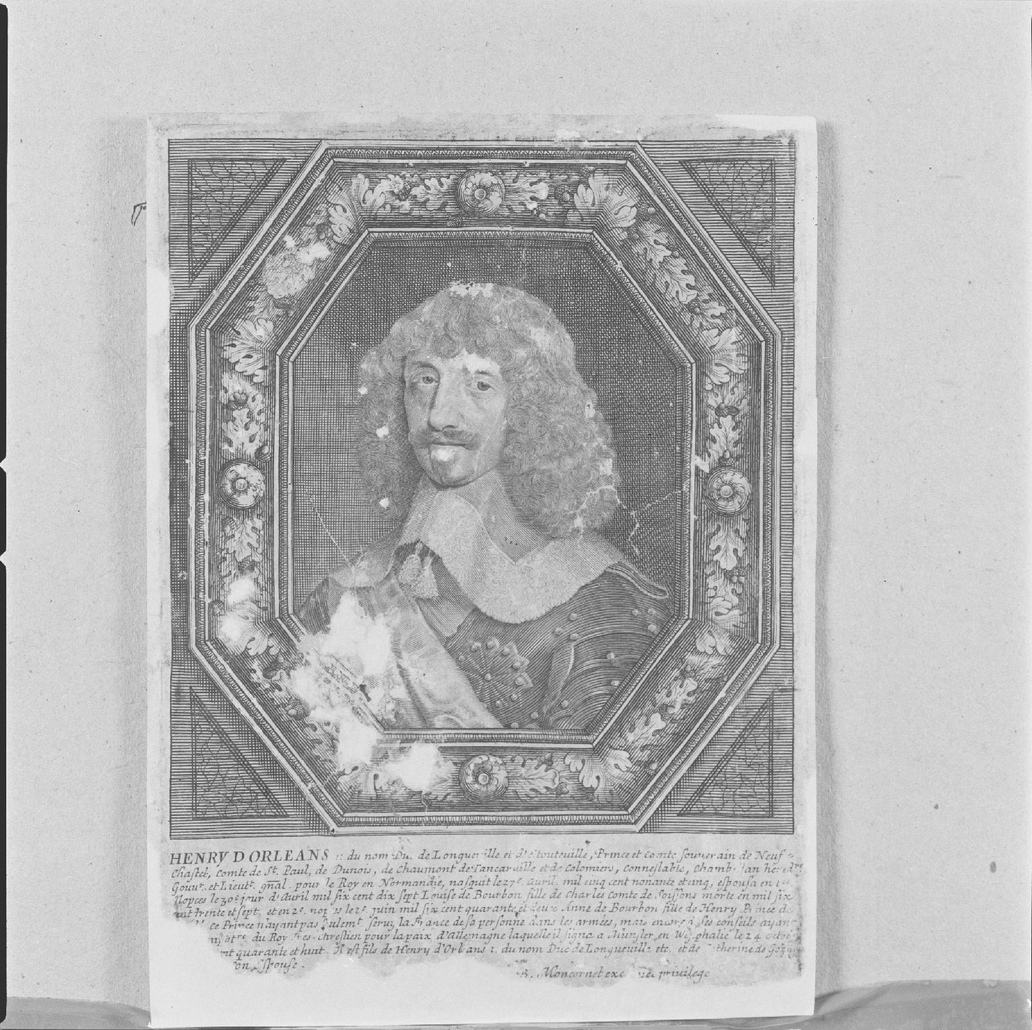 ritratto di Henry d'Orleans duca di Longueville (stampa) - ambito francese, ambito francese, ambito francese (terzo quarto sec. XVII)