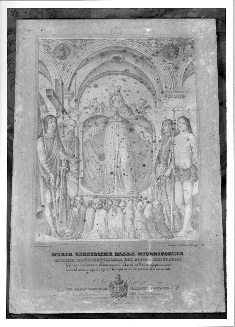 Madonna della Misericordia (stampa) di Ercolani F (sec. XIX)