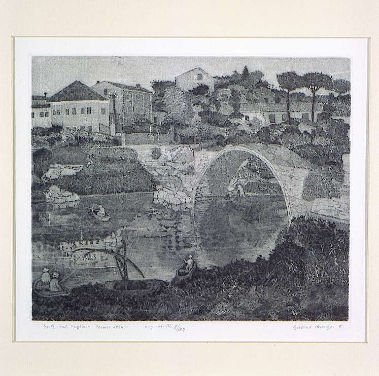 paesaggio fluviale (stampa) di Gulino Nunzio (sec. XX)