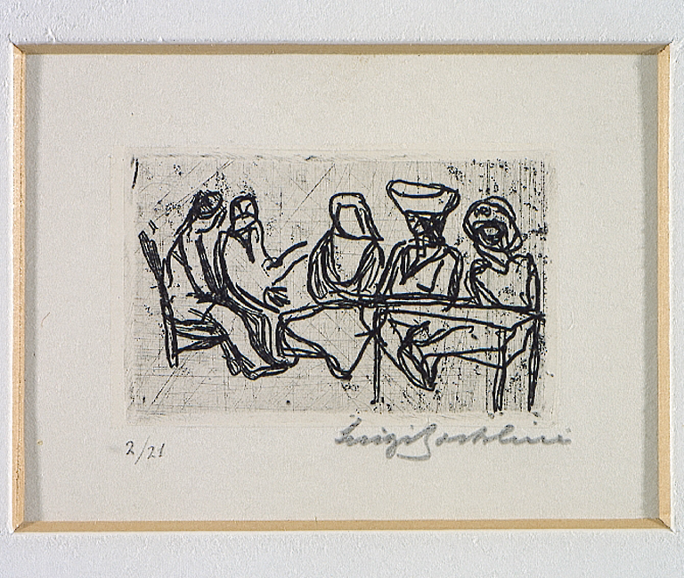 Figure, figure a colloquio (stampa) di Bartolini Luigi (prima metà sec. XX)