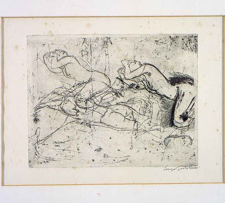 Anna e Emma, figure femminili nude (stampa) di Bartolini Luigi (sec. XX)