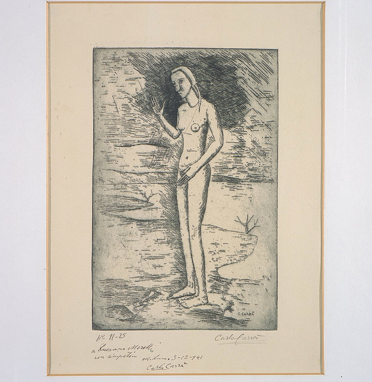 Venere, figura femminile nuda (stampa) di Carrà Carlo (sec. XX)