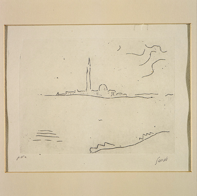 Marina "San Giorgio - Venezia", paesaggio (stampa) di Guidi Virgilio (terzo quarto sec. XX)