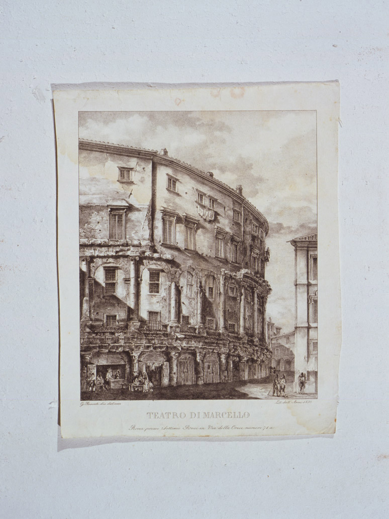 veduta del Teatro di Marcello (stampa, serie) di Fossati Gaspare (sec. XIX)