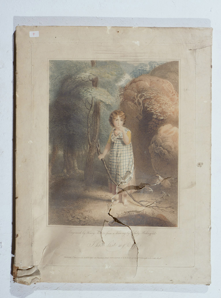 bambina in un bosco (stampa a colori) di Richter Henry James, Bedingfeld (sec. XVIII)