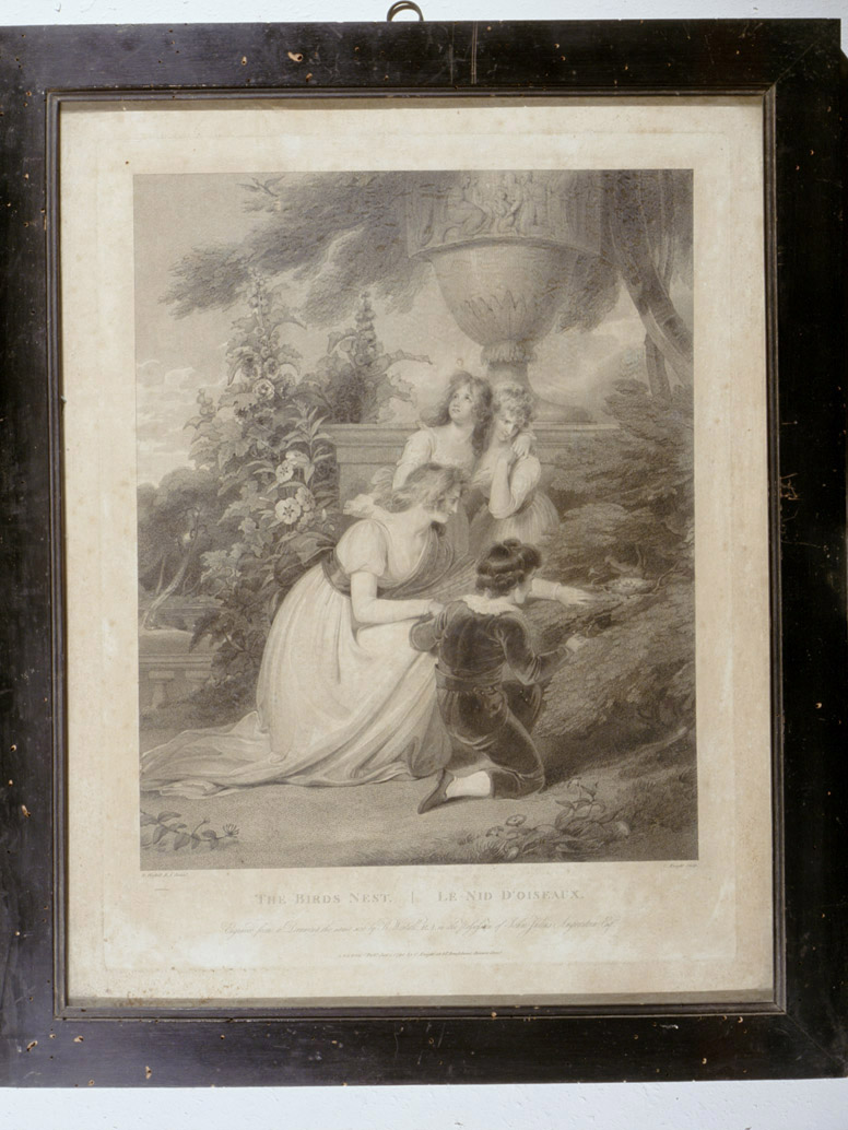 donne che osservano un nido di uccelli (stampa) di Knight Charles, Westall Richard (sec. XVIII)