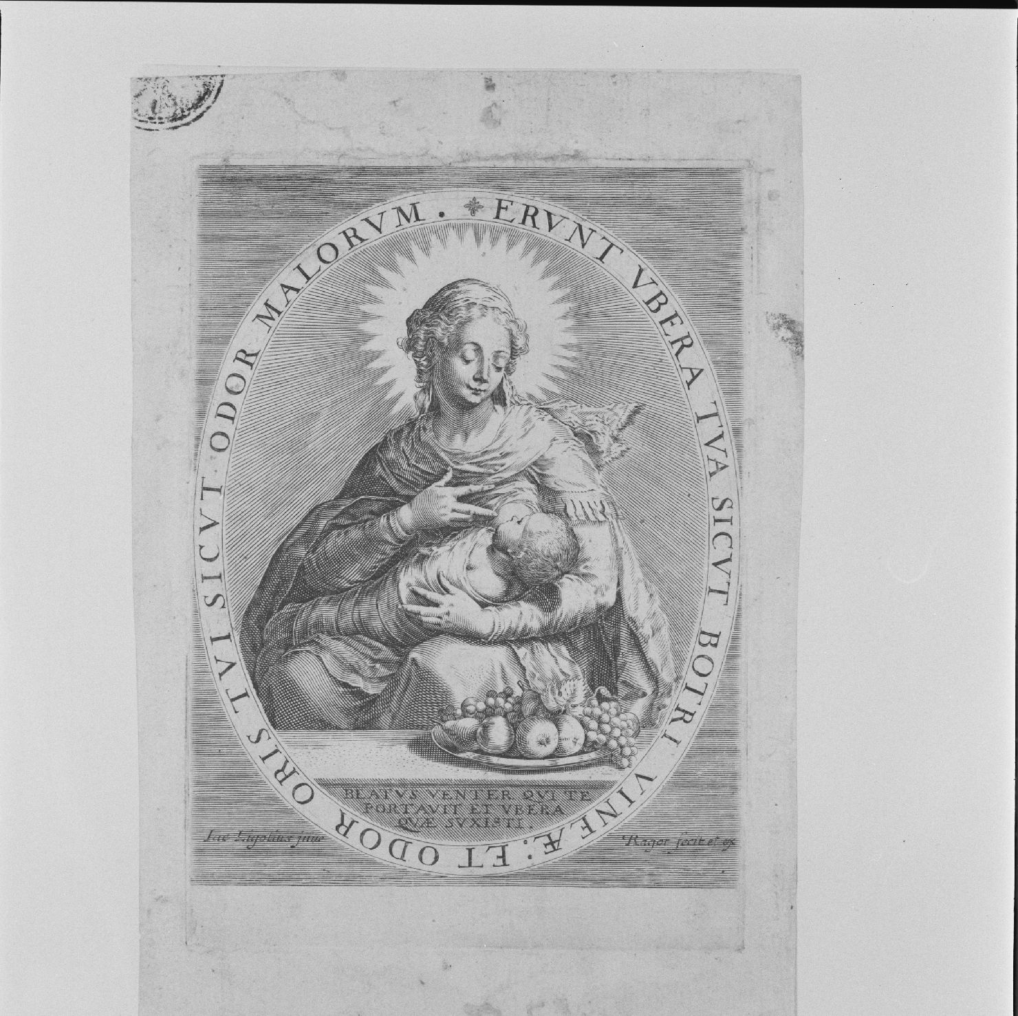 Madonna con Bambino (stampa) di Ligozzi Jacopo, Ragot François (sec. XVII)