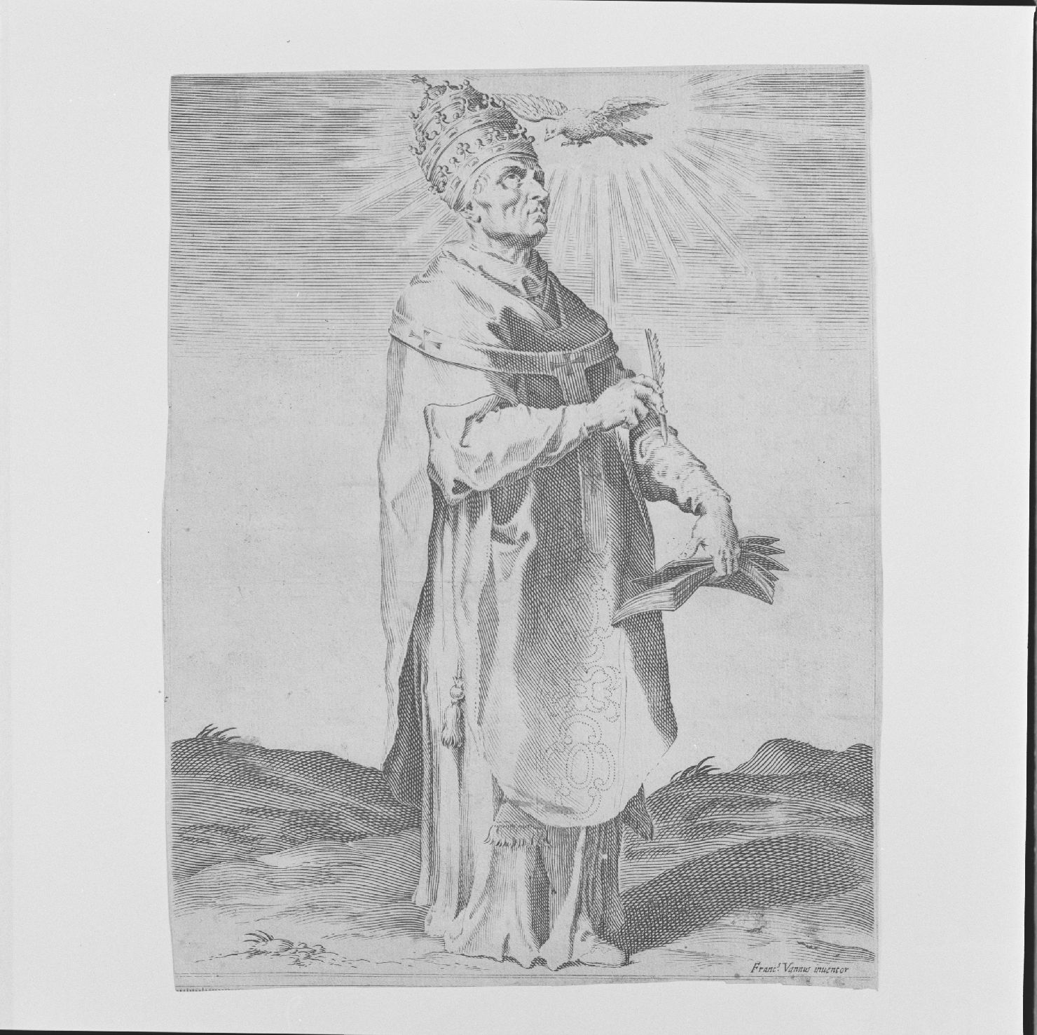 San Gregorio Magno (stampa) di Vanni Francesco, Villamena Francesco (fine/inizio secc. XVI/ XVII)