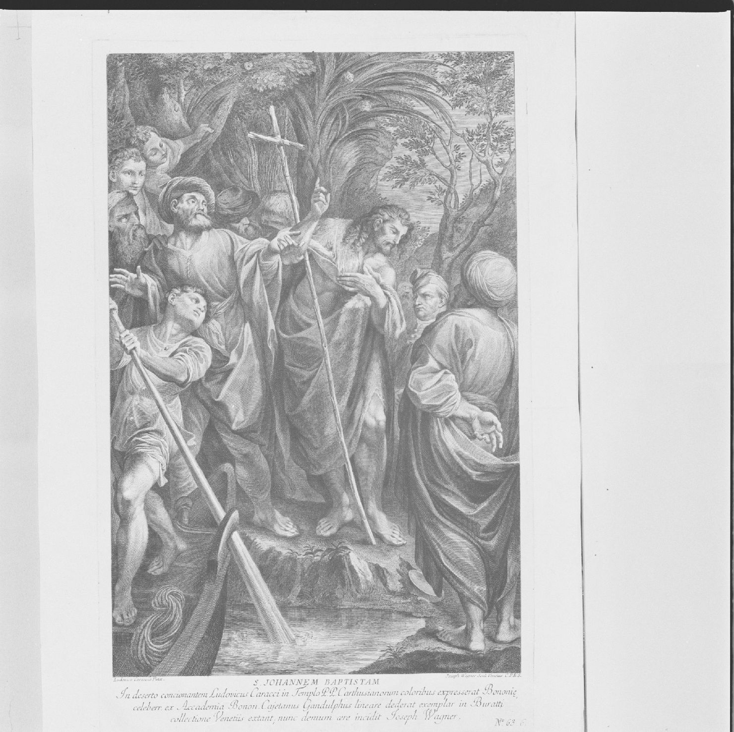 San Giovanni Battista (stampa) di Carracci Ludovico, Gandolfi Gaetano, Wagner Giuseppe (sec. XVIII)