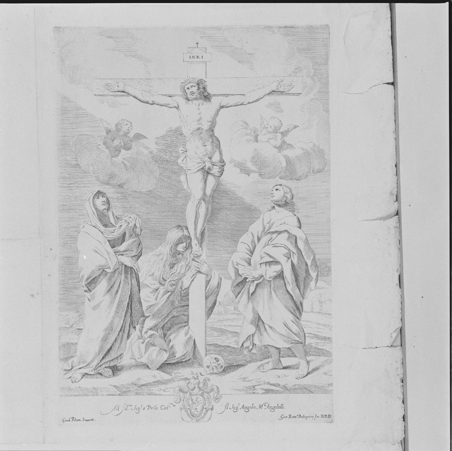 crocifissione (stampa) di Reni Guido, Bolognini Giovanni Battista Junior (sec. XVIII)