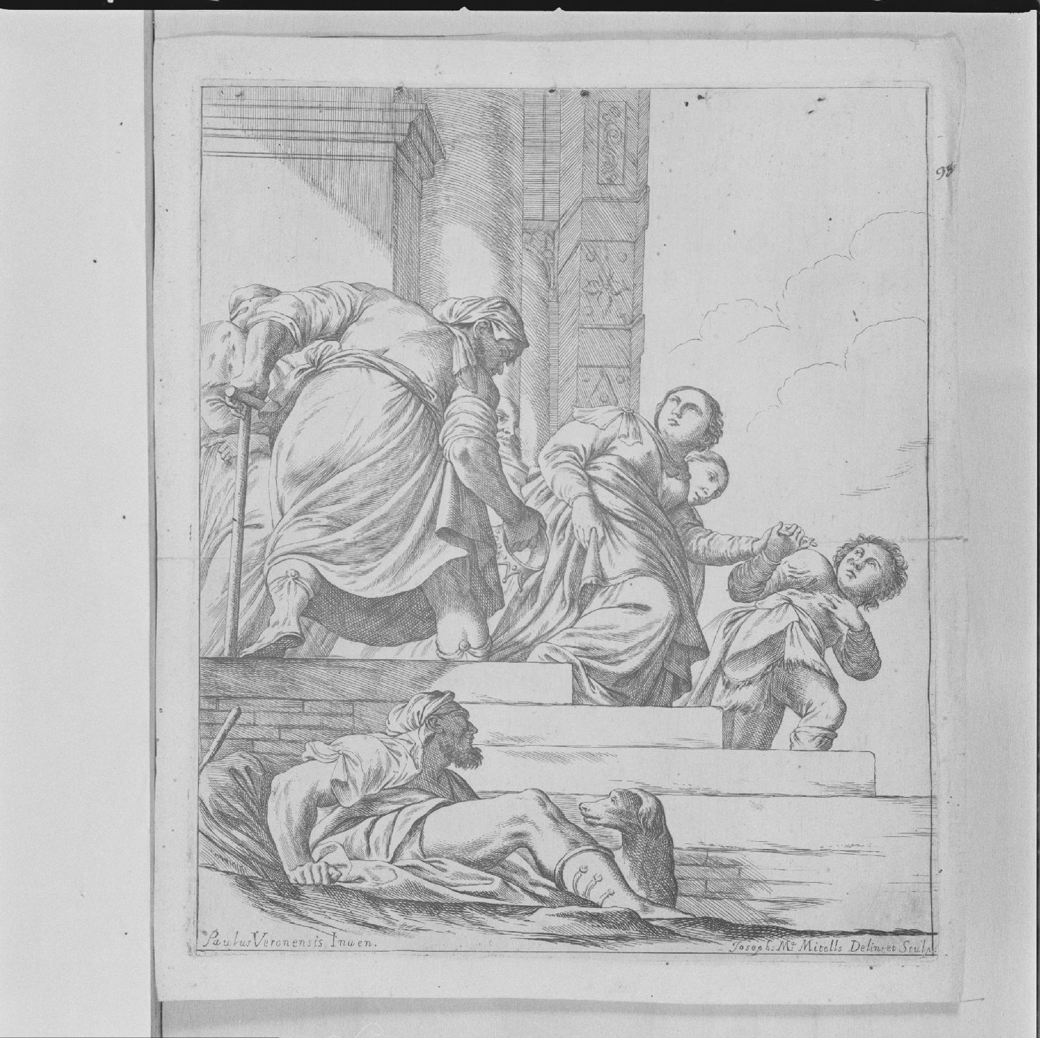 Ester condotta da Assuero (stampa) di Caliari Paolo detto Veronese, Mitelli Giuseppe Maria (fine/inizio secc. XVII/ XVIII)