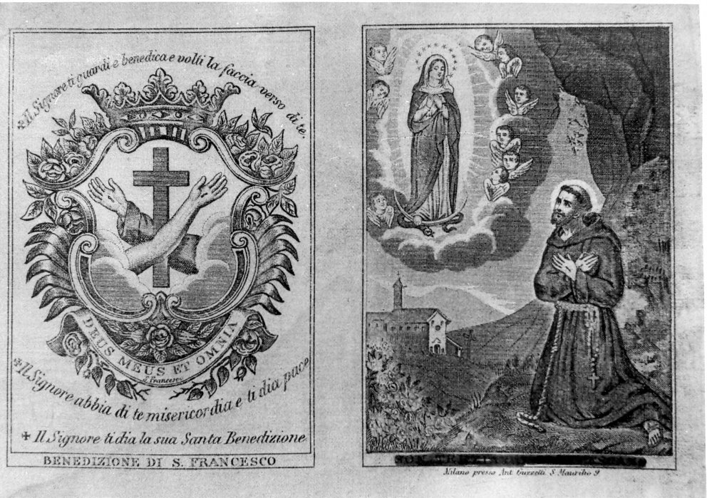 San Francesco d'Assisi (stampa, serie) - ambito italiano (sec. XIX)