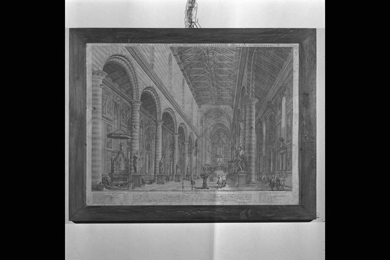 Veduta interiore della chiesa di S. Maria della Stella, Cattedrale della città di Orvieto, veduta dell'interno del Duomo di Orvieto (stampa) di Panini Francesco (sec. XVIII)