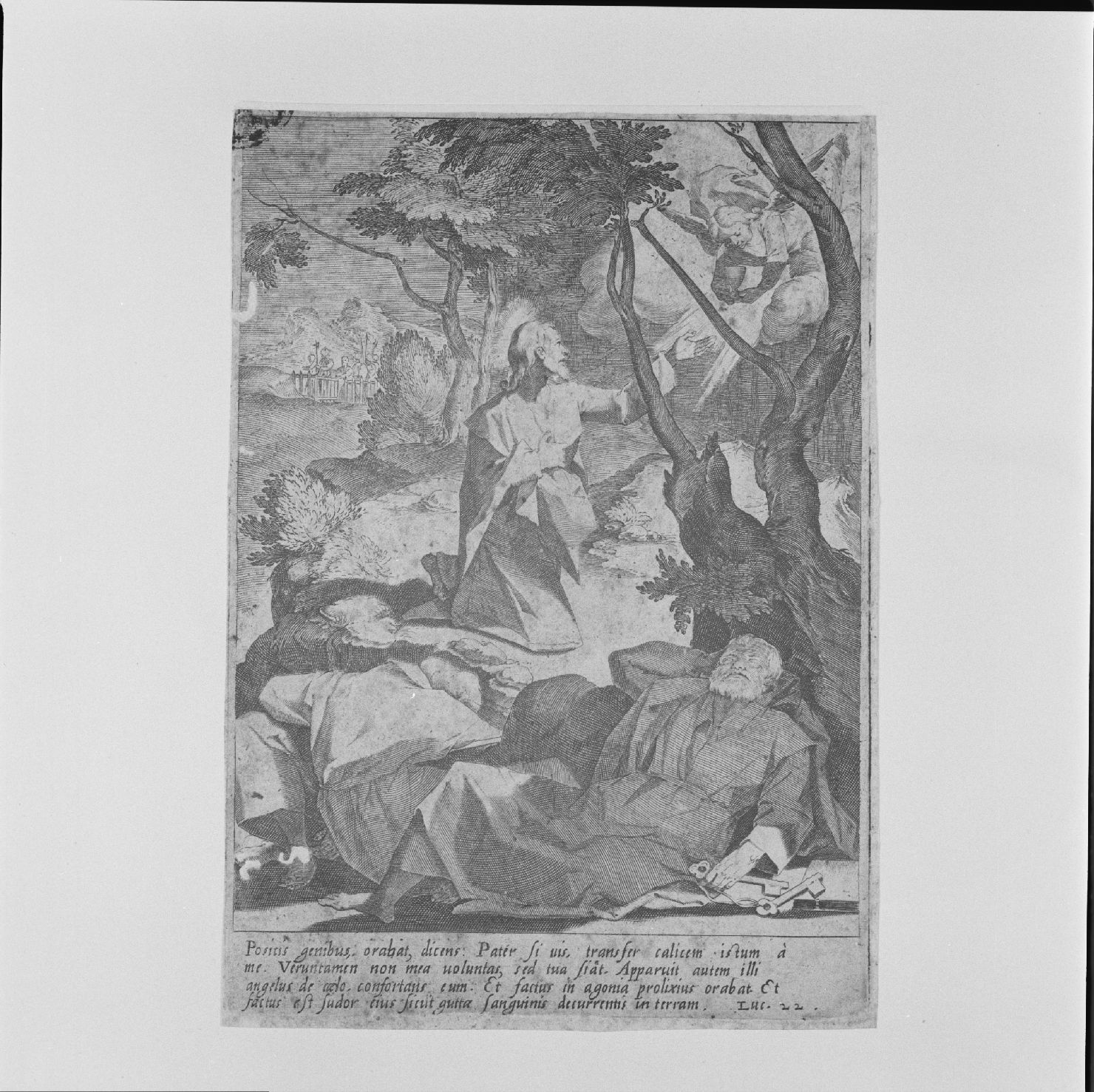 orazione di Cristo nell'orto (stampa) di De Iode Pietro, Boscoli Andrea (prima metà sec. XVII)
