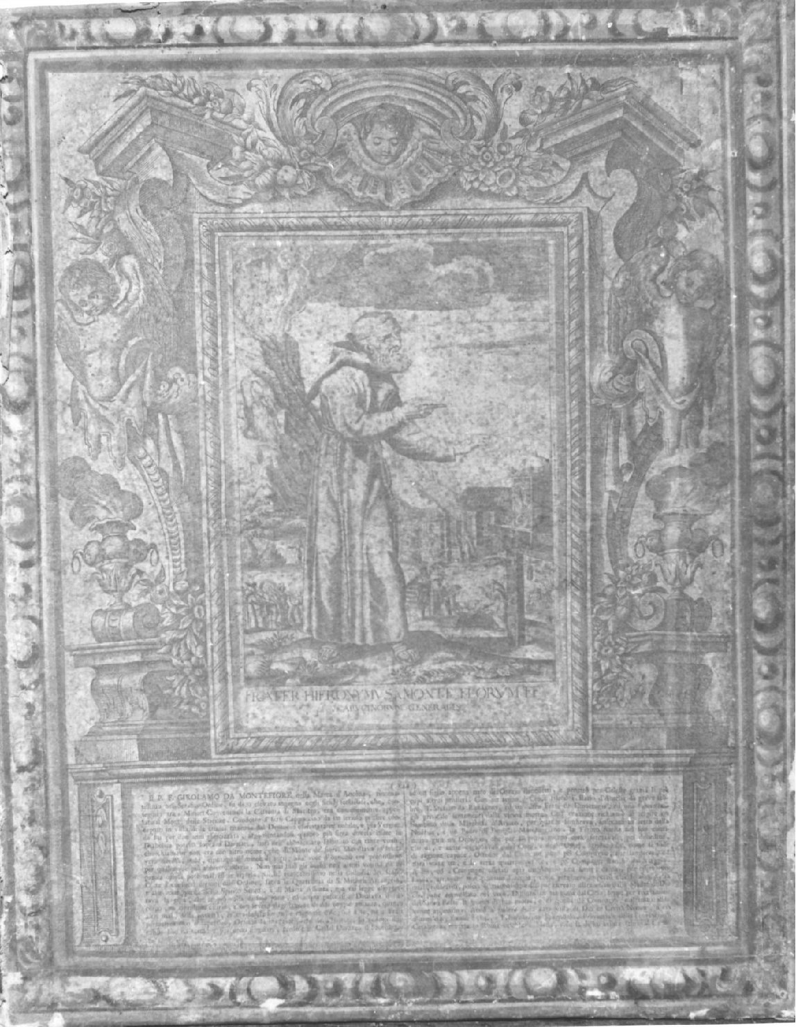 Frate Gerolamo da Montefiore (stampa) di Loeffler Johann Heinrich, Schott Johannes (sec. XVIII)
