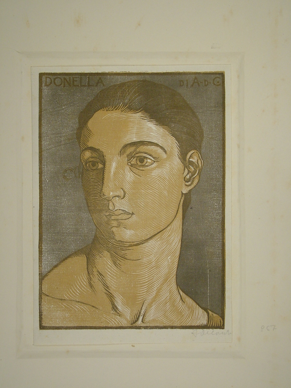 Donella, ritratto di donna (stampa) di De Carolis Adolfo (attribuito) (sec. XX)