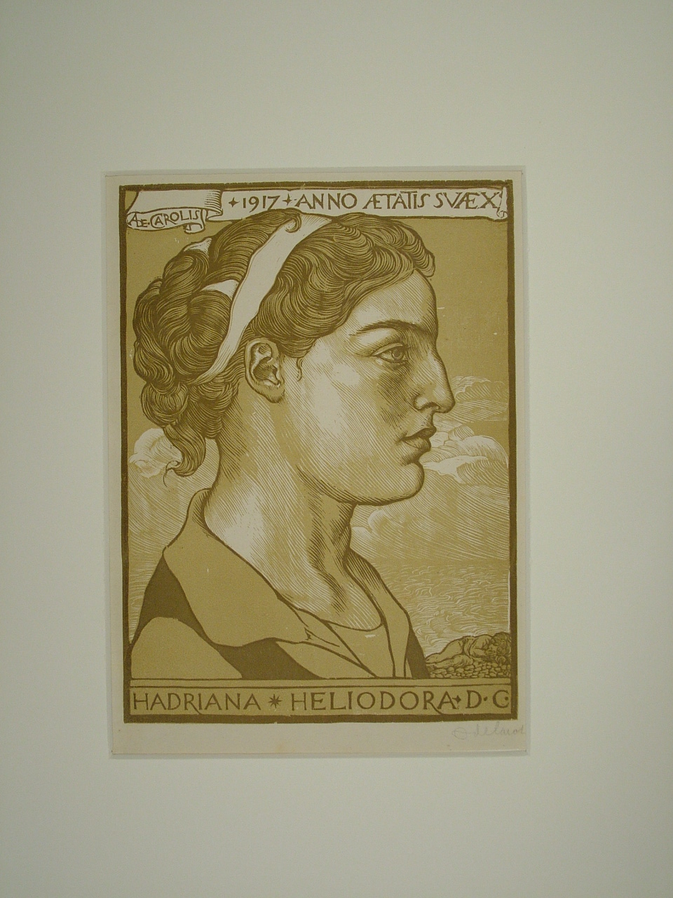 Hadriana Heliodora, ritratto di donna (stampa) di De Carolis Adolfo (attribuito) (primo quarto sec. XX)