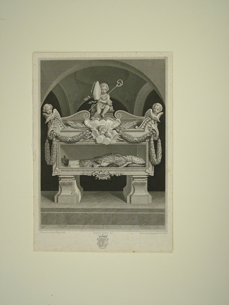 urna di San Ciriaco (stampa) di Ciaraffoni Francesco (attribuito), Spagnoli Francesco (attribuito) - ambito Italia centrale (sec. XIX)