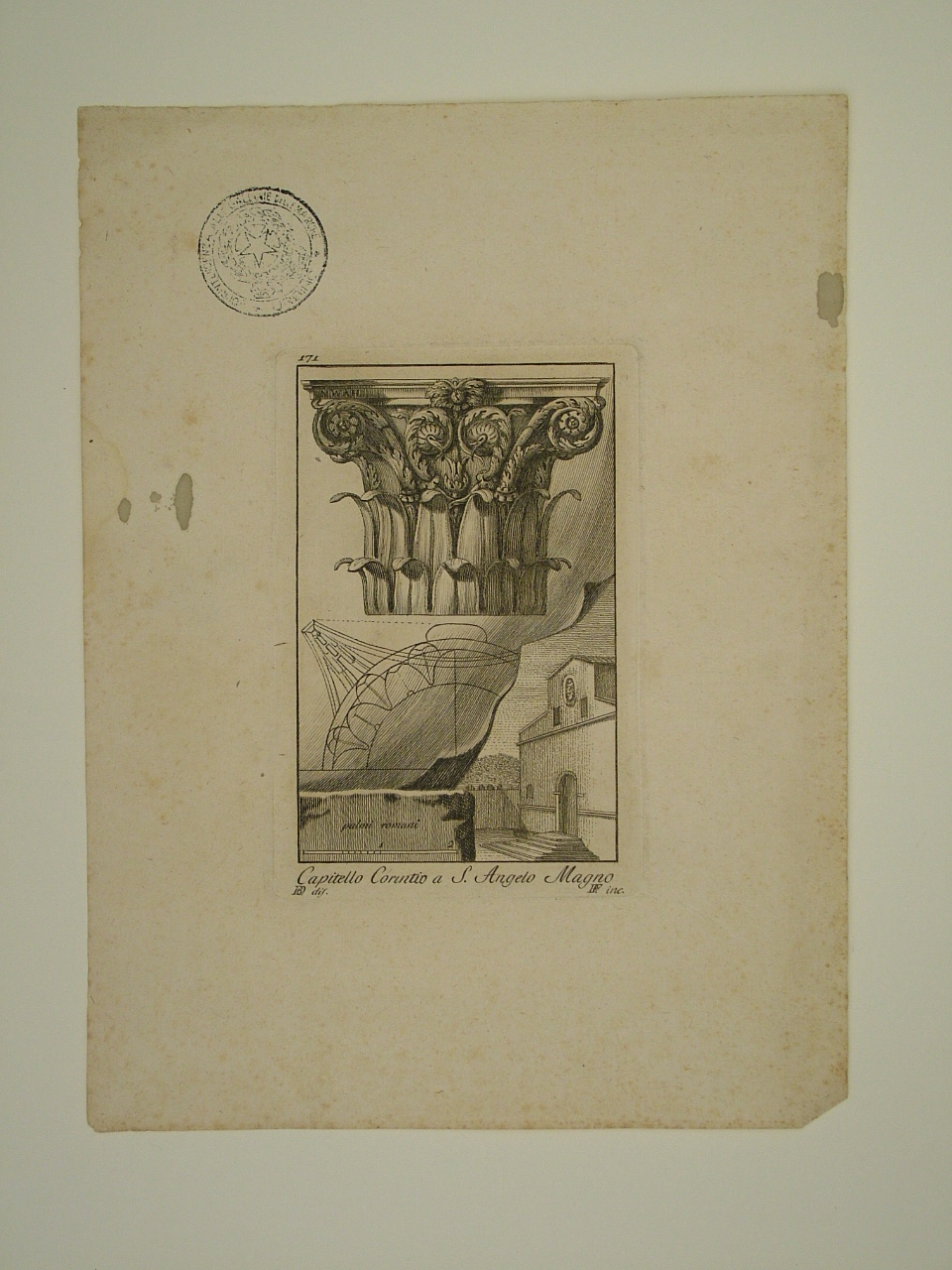 elementi decorativi della chiesa di Sant'Angelo Magno (stampa) di Orsini Baldassarre (attribuito), Faucci Raimondo (attribuito) (ultimo quarto sec. XVIII)