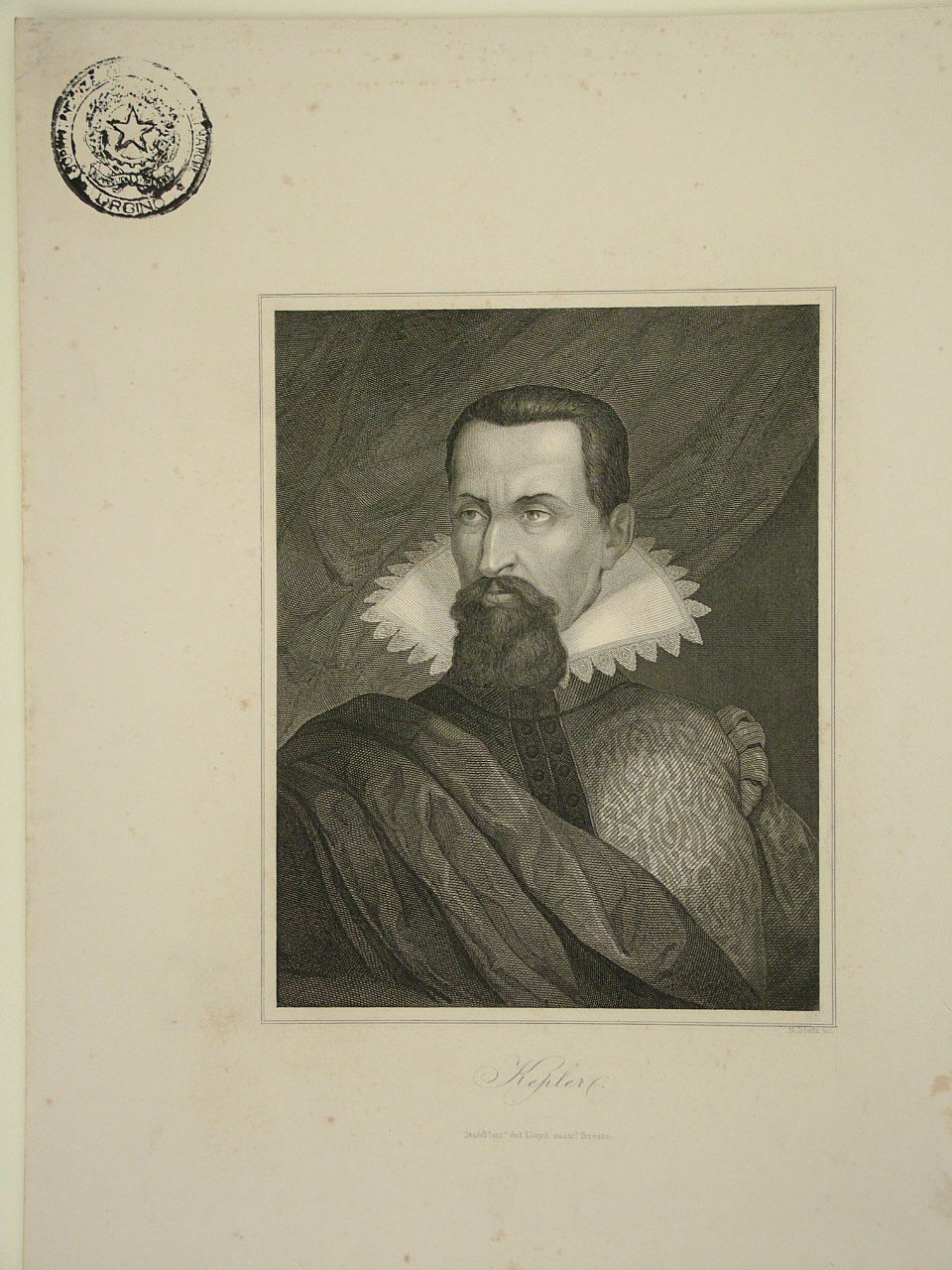 ritratto di Keplero (stampa) - ambito Italia settentrionale (seconda metà sec. XIX)
