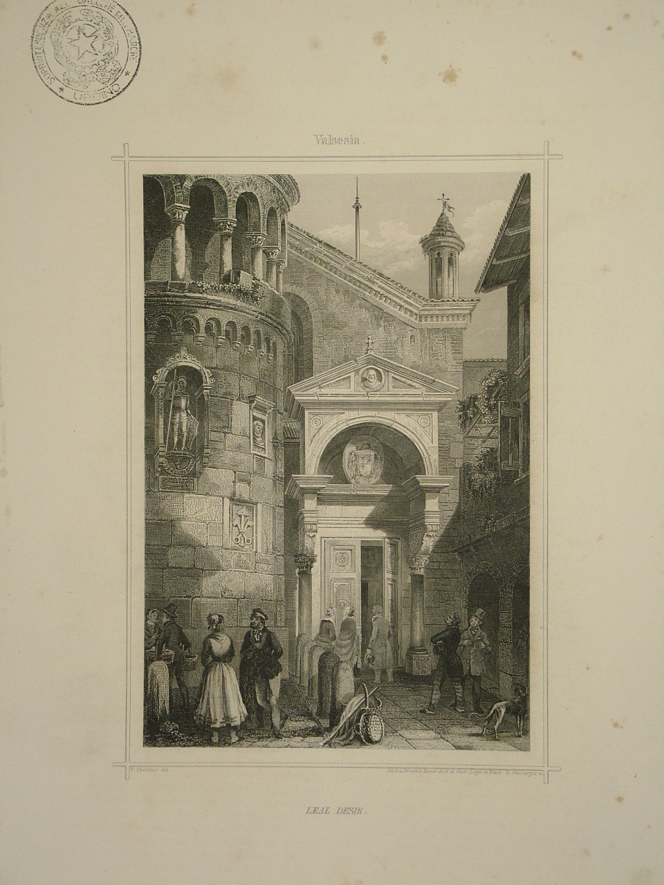 Leal desir, veduta di città (stampa) di Chevalier Pietro (sec. XIX)