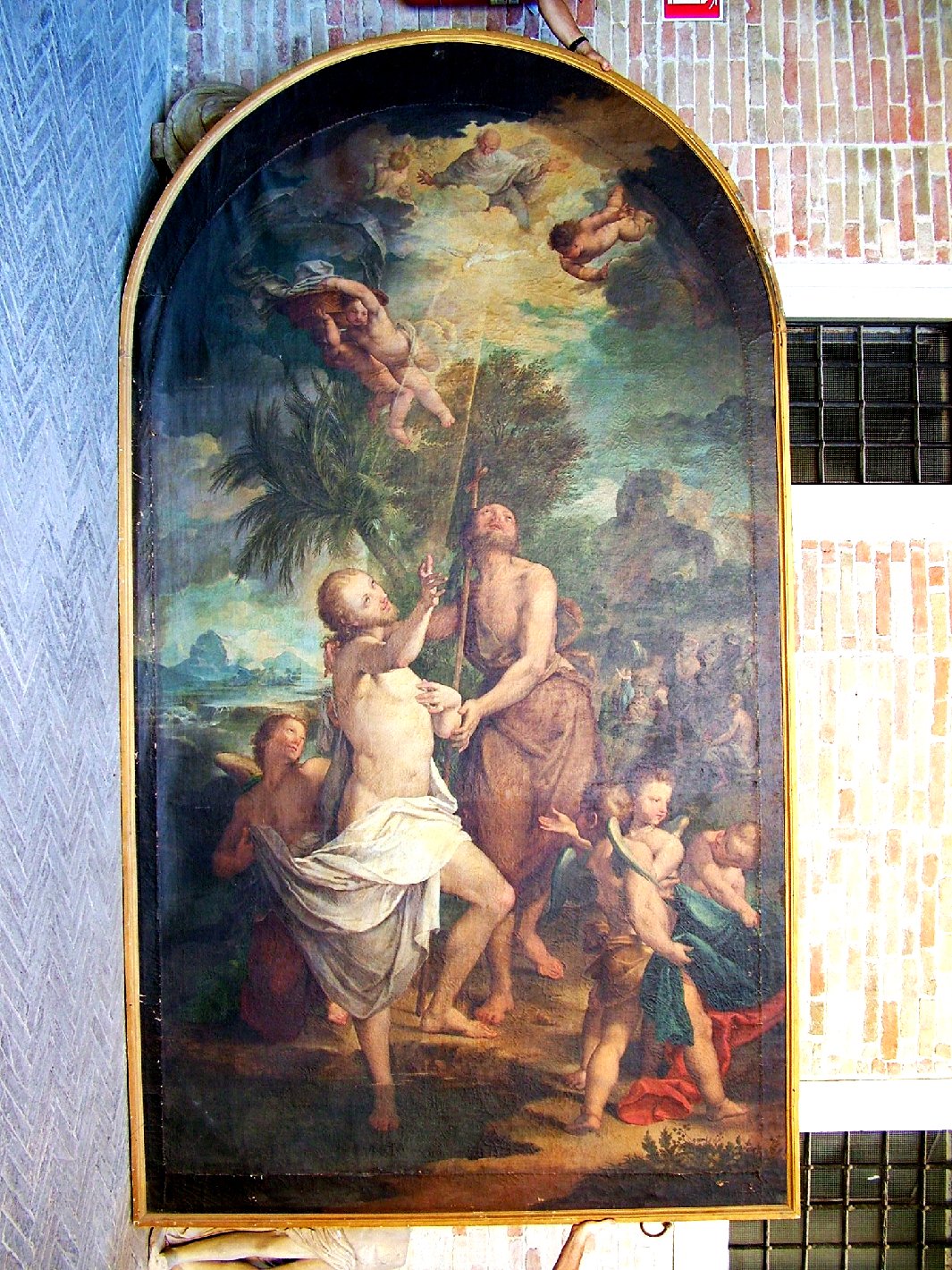battesimo di Cristo (dipinto) di Lazzarini Giovanni Andrea (sec. XVIII)