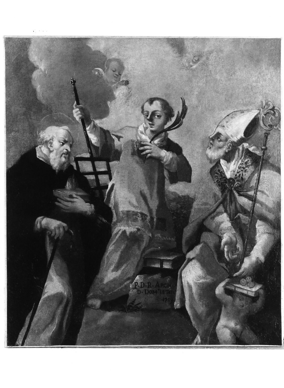 San Lorenzo martire tra Sant'Antonio Abate e San Nicola di Bari (dipinto) - ambito molisano (sec. XVIII)