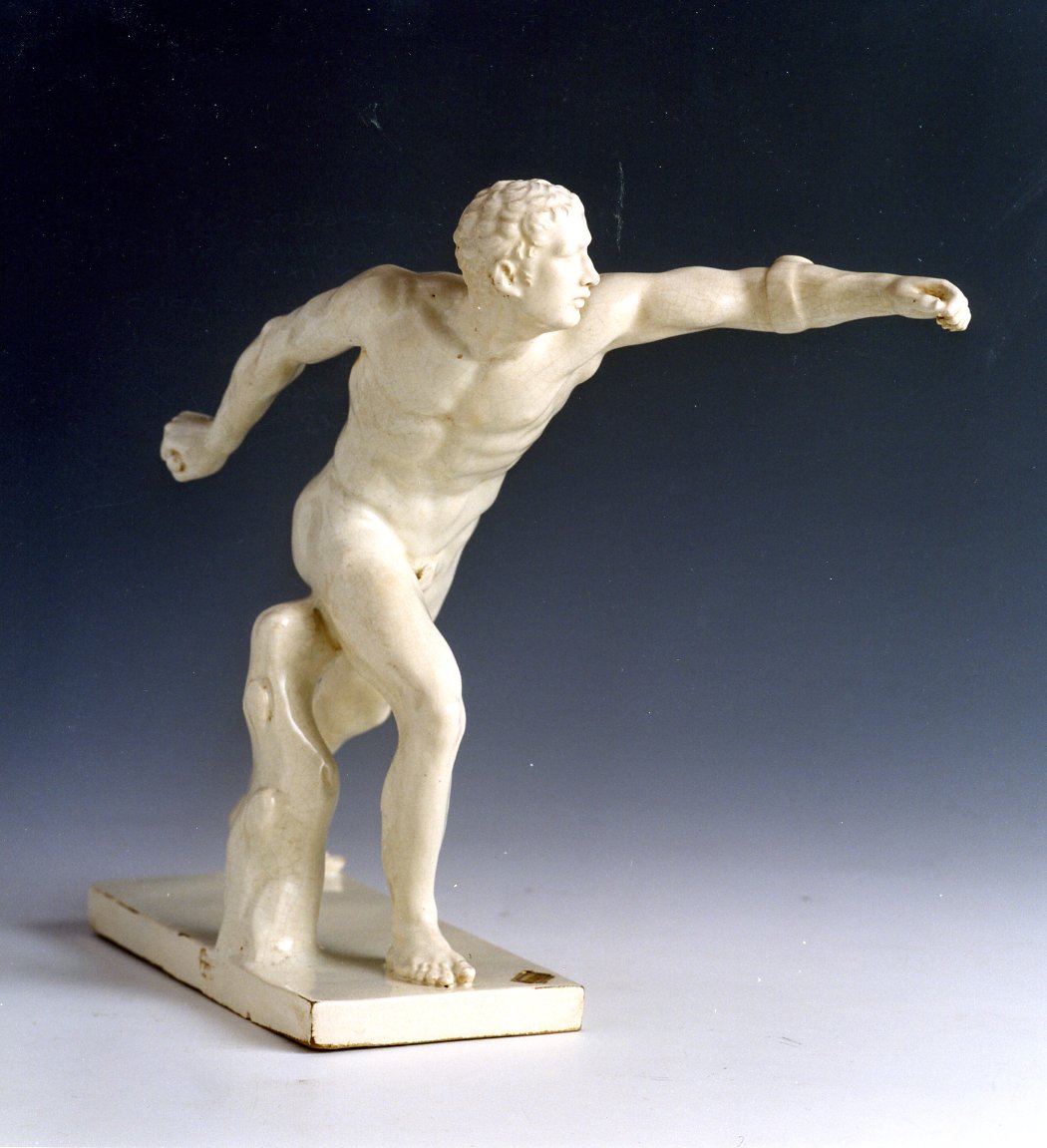 Discobolo, figura maschile (statua, coppia) di Mollica Giovanni (bottega) (prima metà sec. XIX)