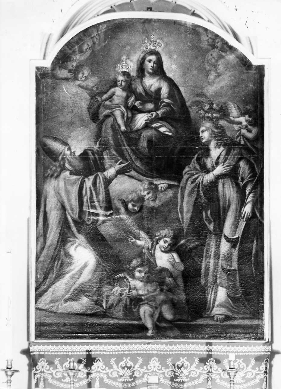 Madonna con Bambino e Santi (dipinto) di Fischietti Alessandro (attribuito) (sec. XVIII)