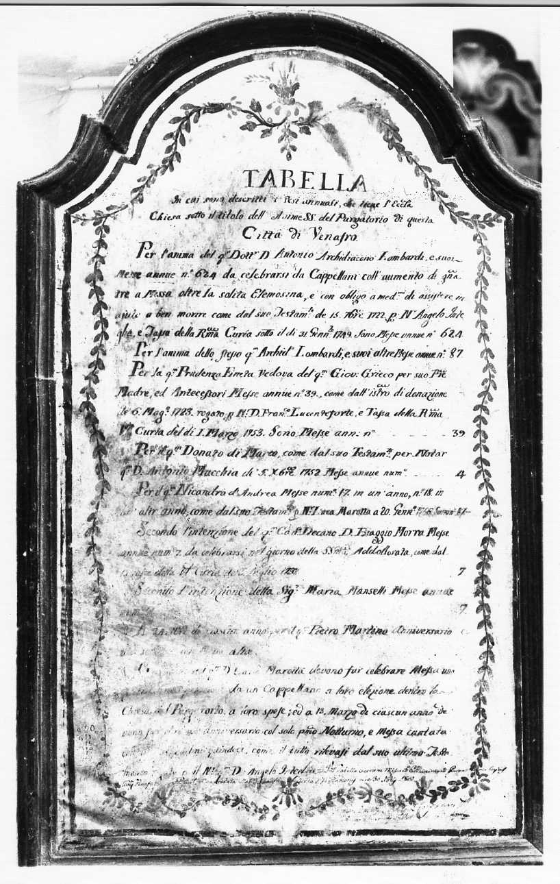 tabella - bottega Italia meridionale (sec. XVIII)