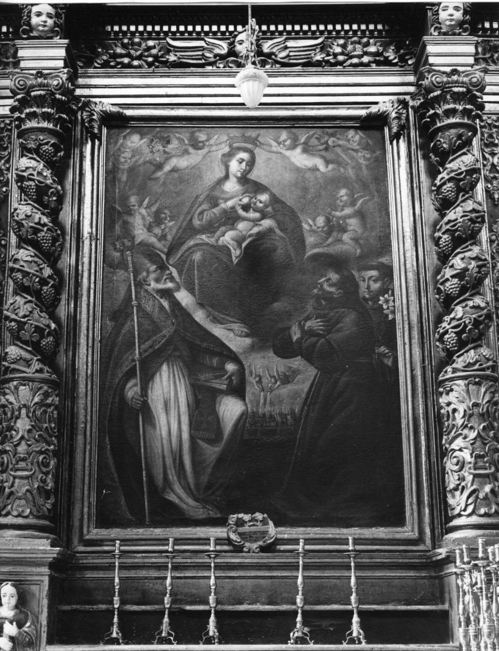 Madonna delle Grazie con San Biagio, San Francesco e San Antonio da Padova (dipinto, opera isolata) di Brunetti Benedetto (sec. XVII)