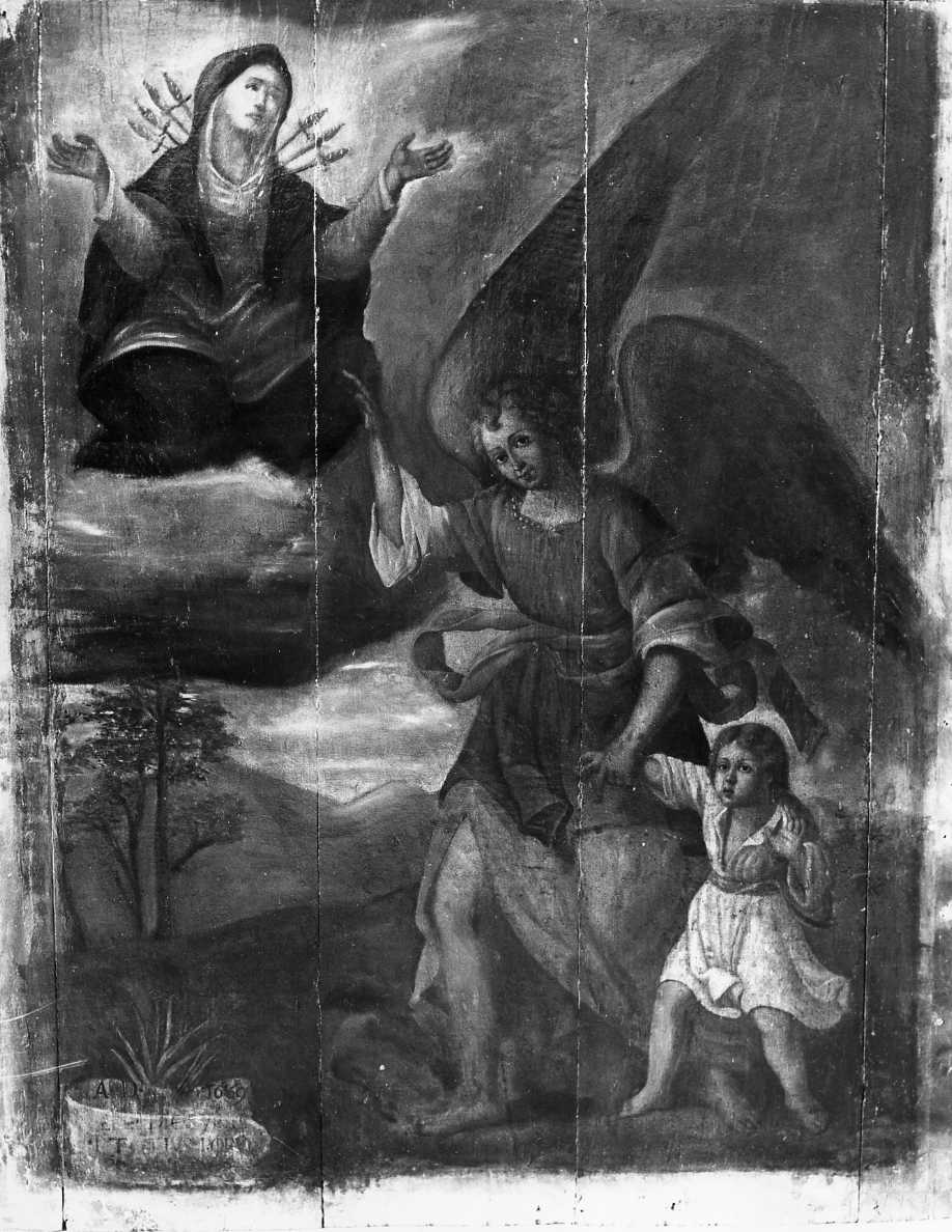 Apparizione della Madonna dei Sette Dolori a Tobiolo con l'Angelo (dipinto) - ambito molisano (sec. XVII)