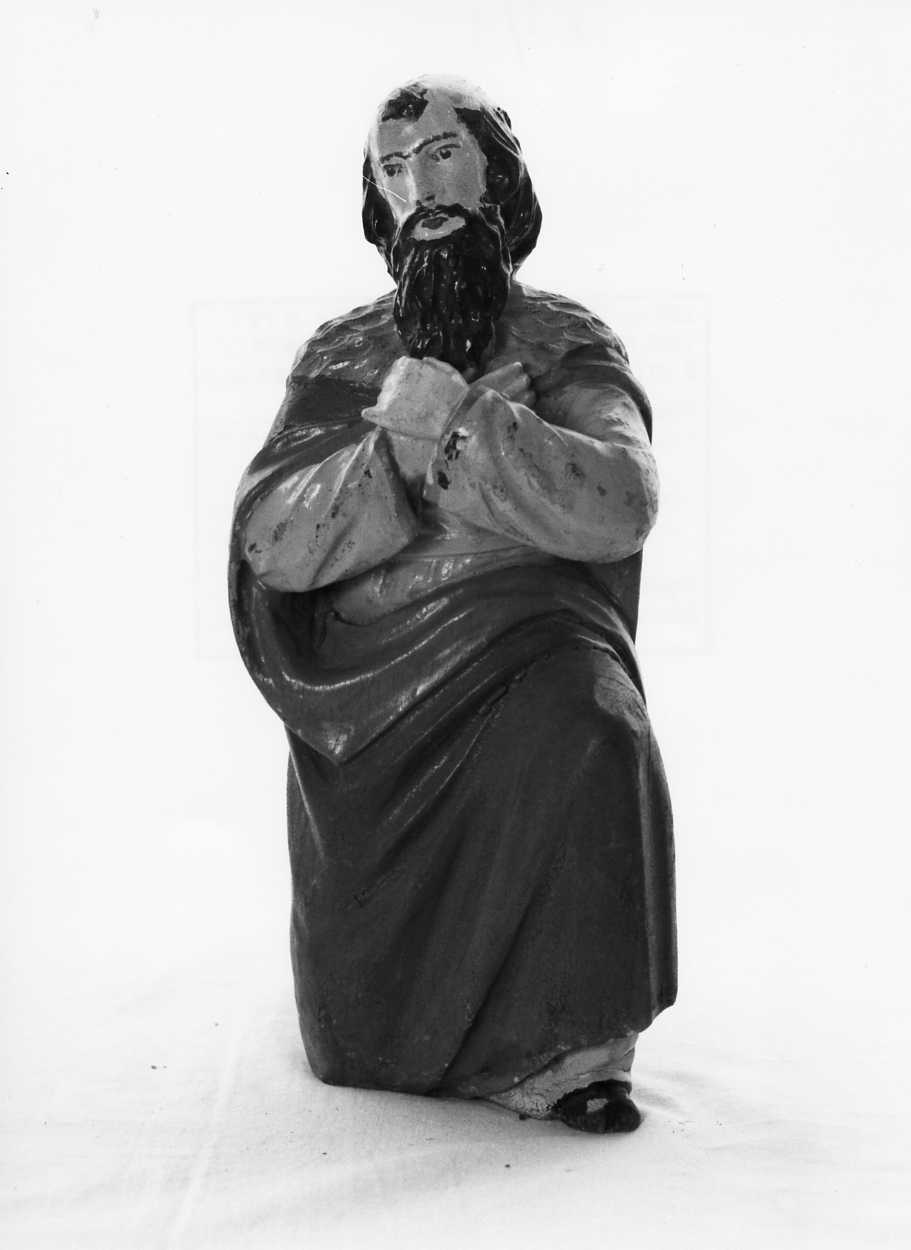 pastore inginocchiato (statuetta di presepio, serie) - bottega napoletana (secc. XVIII/ XIX)