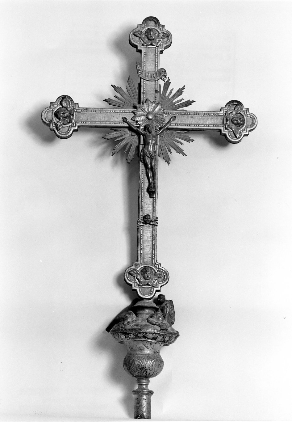 croce processionale, opera isolata - bottega napoletana (sec. XVII)