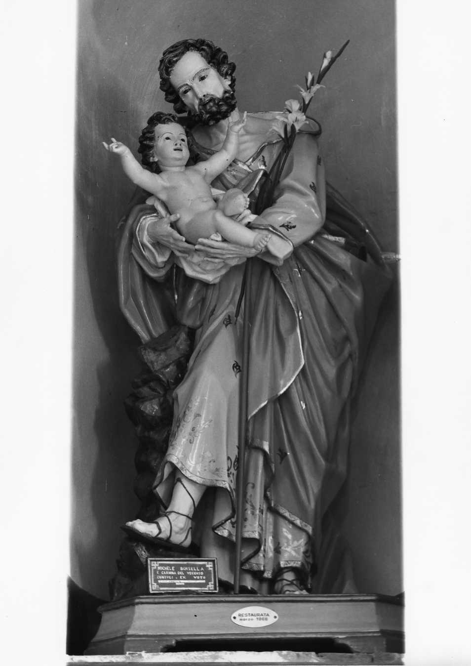 San Giuseppe e Gesù Bambino (statua) di Labbate Emilio (sec. XIX)