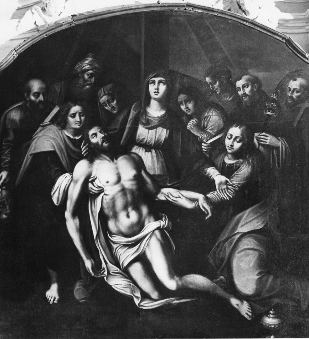 compianto sul Cristo morto (dipinto, opera isolata) - ambito napoletano (seconda metà sec. XVII)