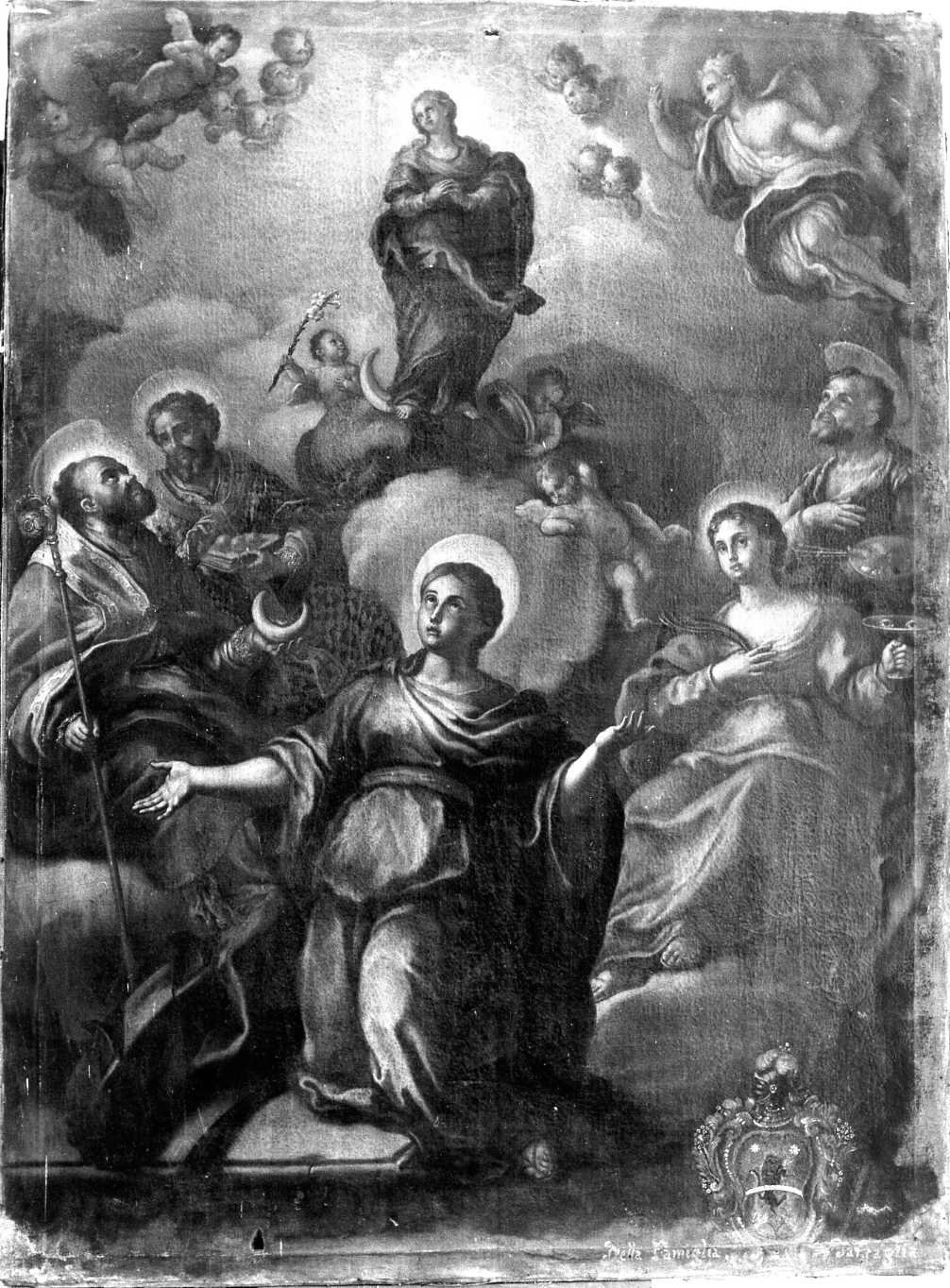 Madonna Immacolata con Santa Caterina e Santi (dipinto) di Sorace Domenico (sec. XVIII)
