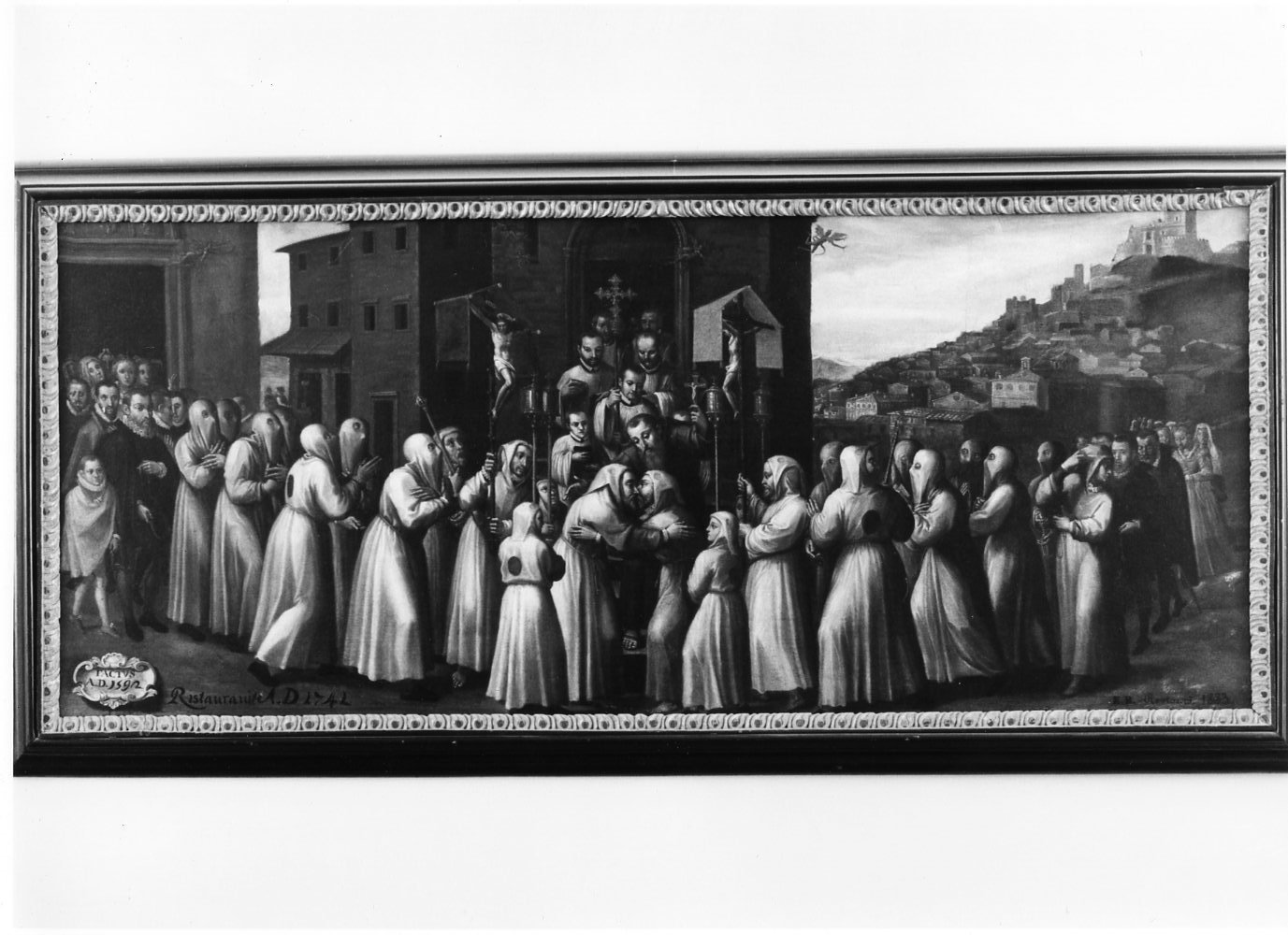 Pace tra Trinitari e Crociati a Campobasso (dipinto, opera isolata) di Felice Giovanni Maria (sec. XVI)