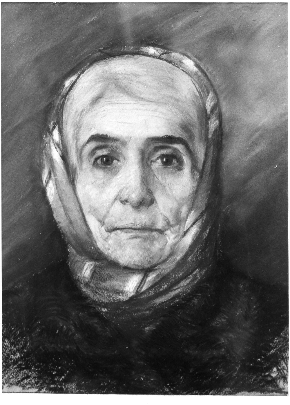 la nonna, ritratto di donna anziana (dipinto, opera isolata) - ambito Italia meridionale (sec. XX)