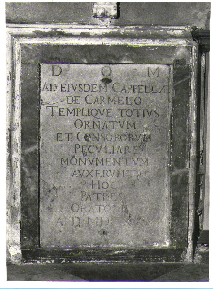 lapide, opera isolata - bottega Italia centrale (sec. XVII)