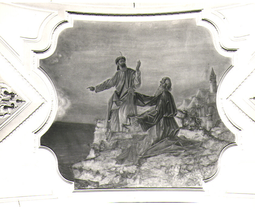Sant'Elia e personaggio con turbante (?) (dipinto) di D'Agnillo Giuseppe Nicola (attribuito) (sec. XIX)