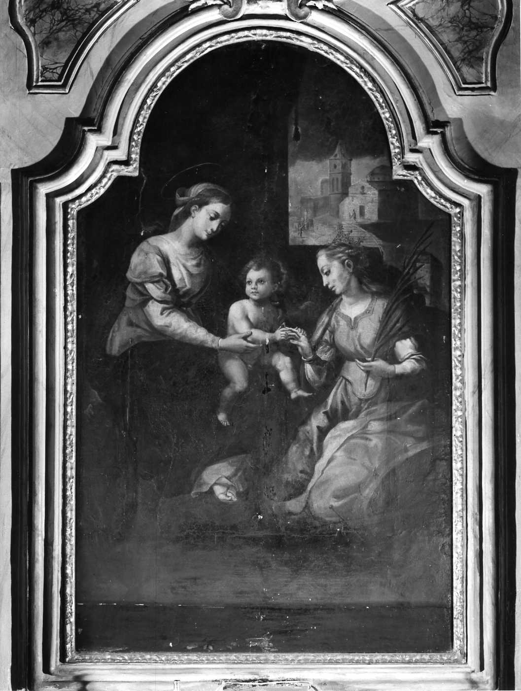 matrimonio mistico di Santa Caterina d'Alessandria (dipinto, elemento d'insieme) - ambito Italia centro-settentrionale (seconda metà sec. XVI)