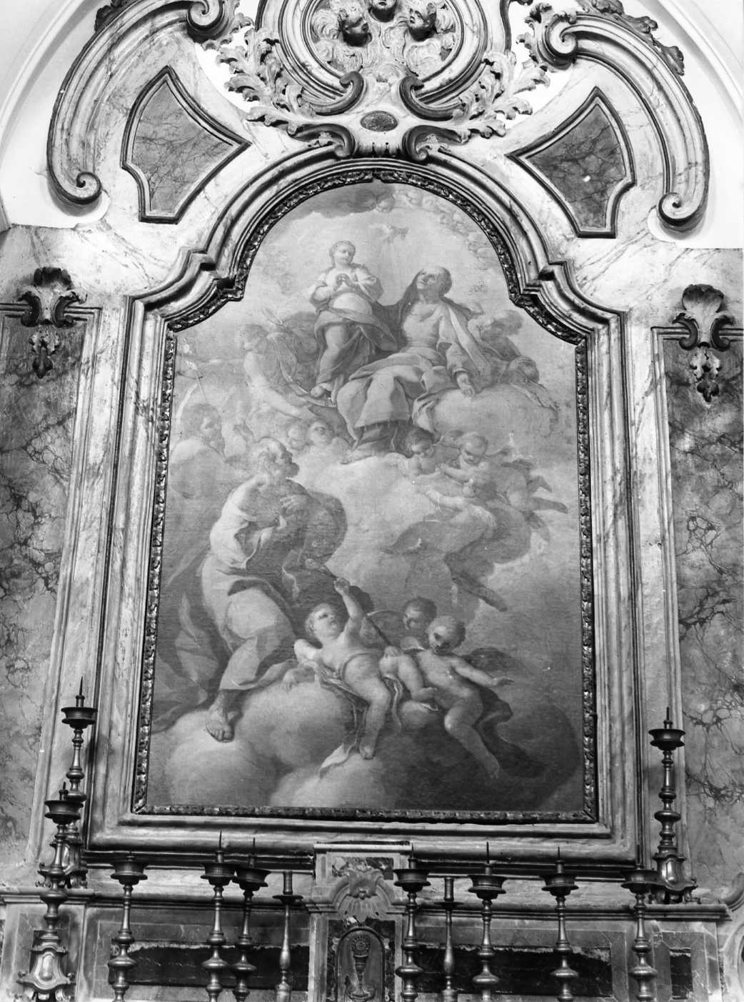 Madonna Immacolata e Santi (dipinto, opera isolata) di Diano Giacinto detto Pozzolano (attribuito) (sec. XVIII)