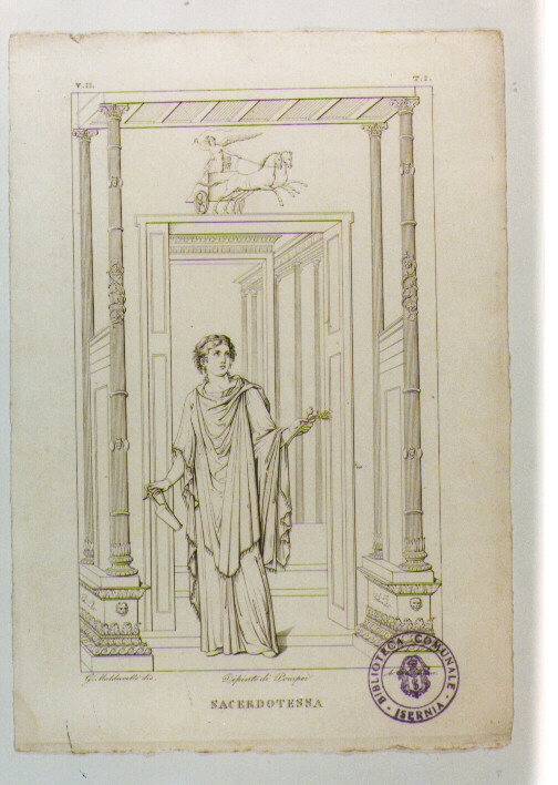 SACERDOTESSA (stampa) di Anonimo, Becchio A, Maldarelli Giovanni (sec. XIX)