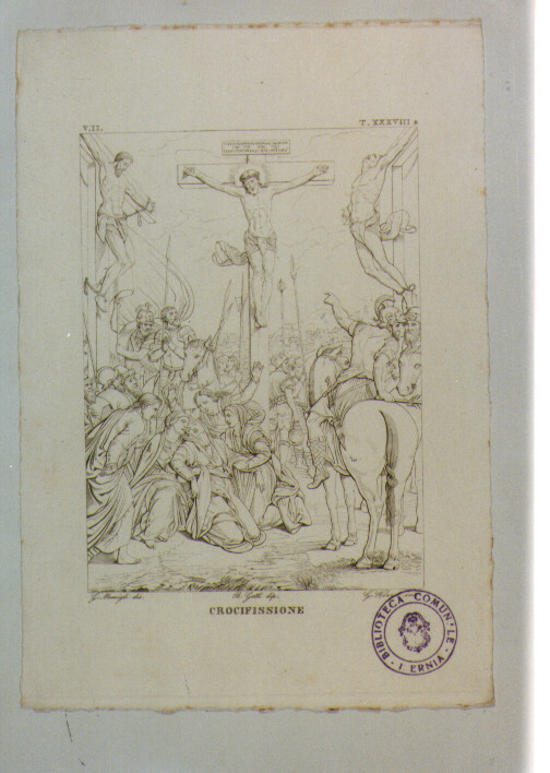 CROCIFISSIONE (stampa) di Gatti Bernardino detto Soiaro, Wenzel Giovanni, Marsigli Giuseppe (sec. XIX)